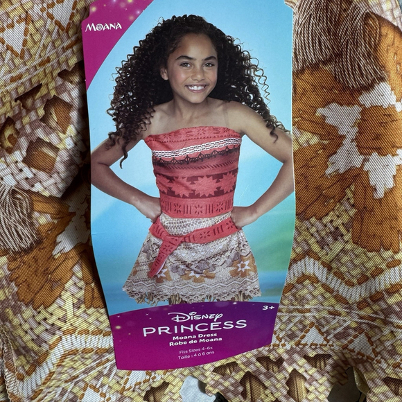 Disney Moana Adventure Dress Halloween Costume Dress Up Size 4-6x Youth Girls - Picture 2 of 6